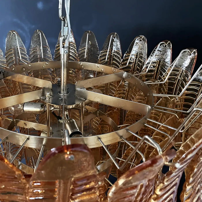 Gorgeous Murano Felci Amber Glass Chandelier-DWHOME