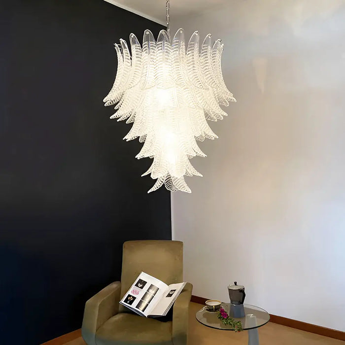 Gorgeous Murano Felci Transparent Glass Chandelier-DWHOME