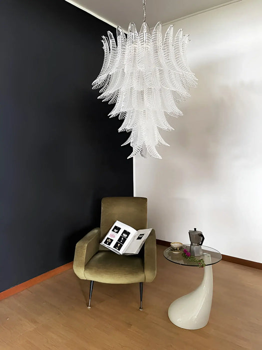 Gorgeous Murano Felci Transparent Glass Chandelier-DWHOME