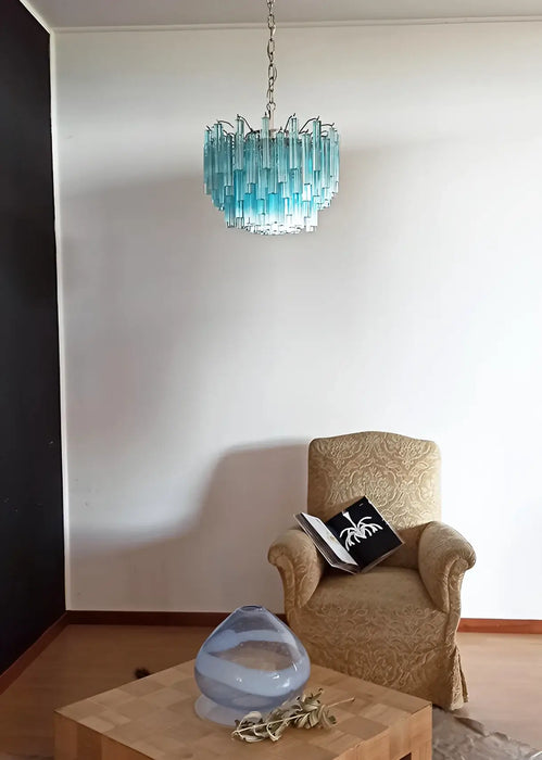 Gorgeous Murano Quadriedri Prisms Blue Chandelier-DWHOME