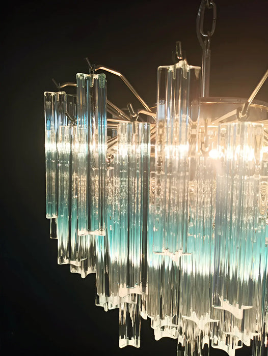Gorgeous Murano Quadriedri Prisms Blue Chandelier-DWHOME