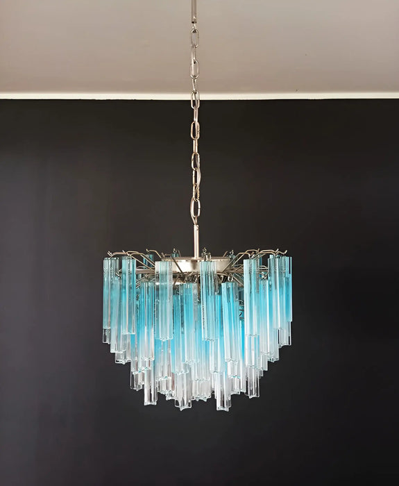 Gorgeous Murano Quadriedri Prisms Blue Chandelier-DWHOME