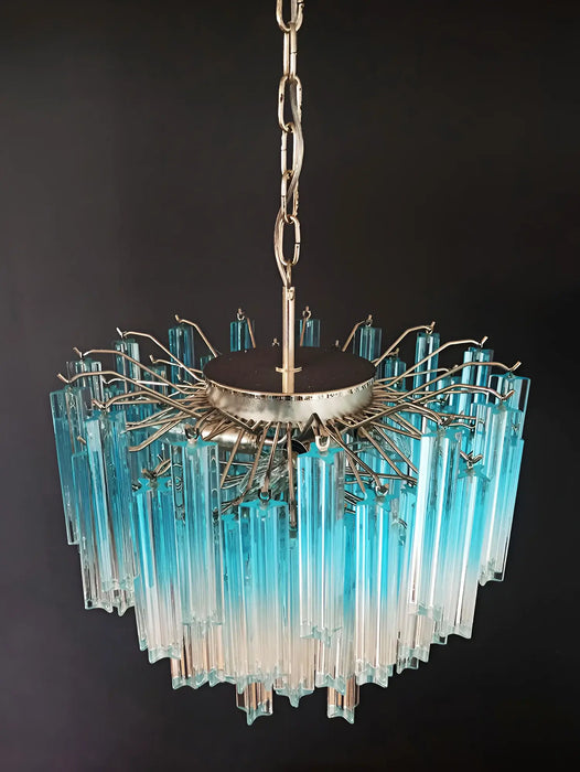 Gorgeous Murano Quadriedri Prisms Blue Chandelier-DWHOME