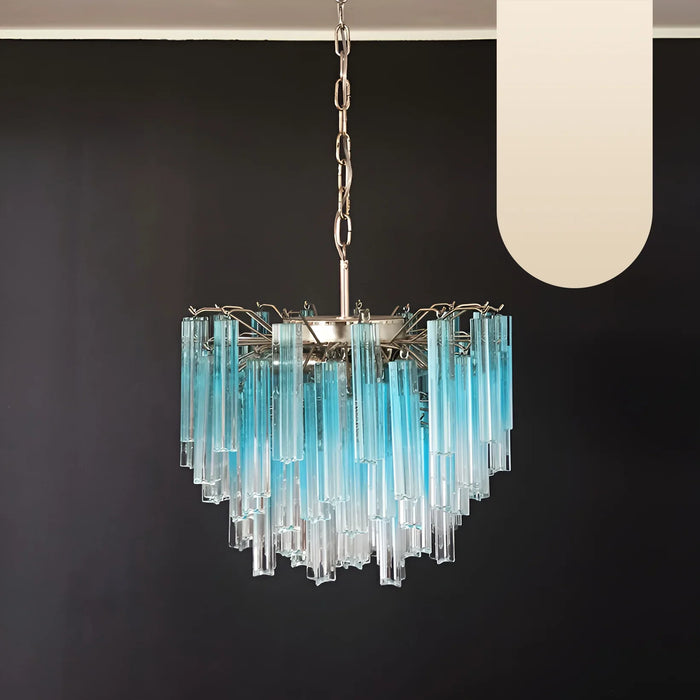 Gorgeous Murano Quadriedri Prisms Blue Chandelier-DWHOME