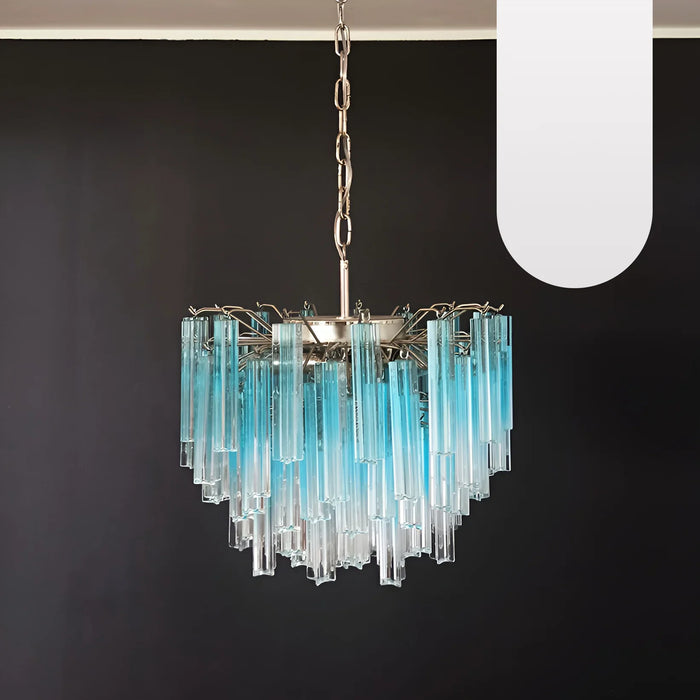 Gorgeous Murano Quadriedri Prisms Blue Chandelier-DWHOME
