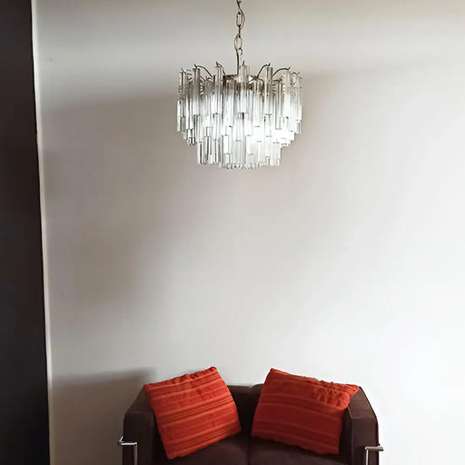 Gorgeous Murano Quadriedri Prisms Transparent Chandelier-DWHOME