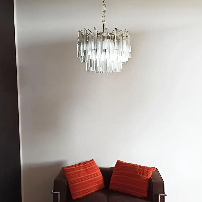Gorgeous Murano Quadriedri Prisms Transparent Chandelier-DWHOME