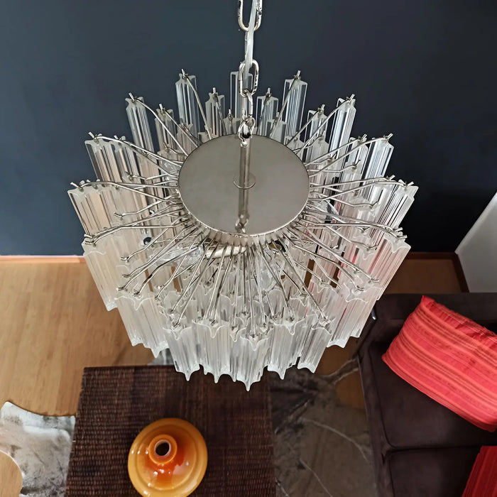 Gorgeous Murano Quadriedri Prisms Transparent Chandelier-DWHOME