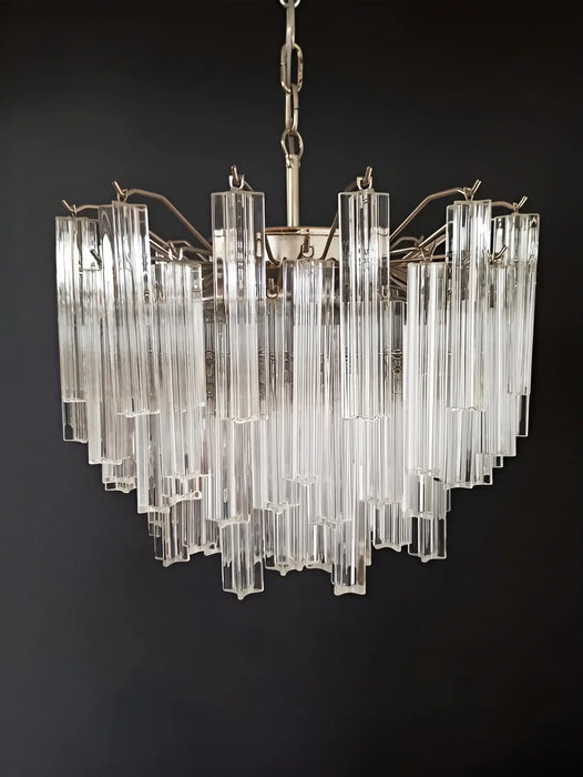 Gorgeous Murano Quadriedri Prisms Transparent Chandelier-DWHOME