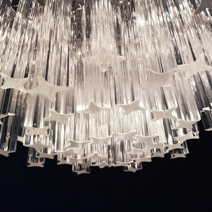 Gorgeous Murano Quadriedri Prisms Transparent Chandelier-DWHOME