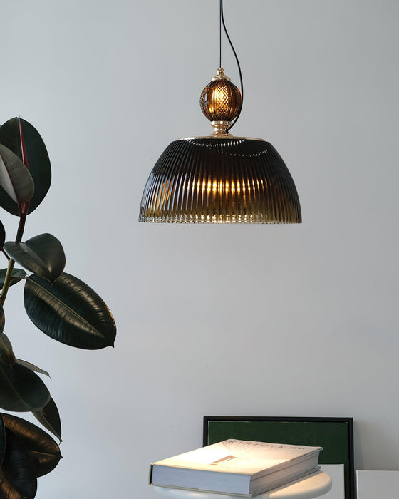 Green Glass Bowl Pendant Lamp-DWHOME