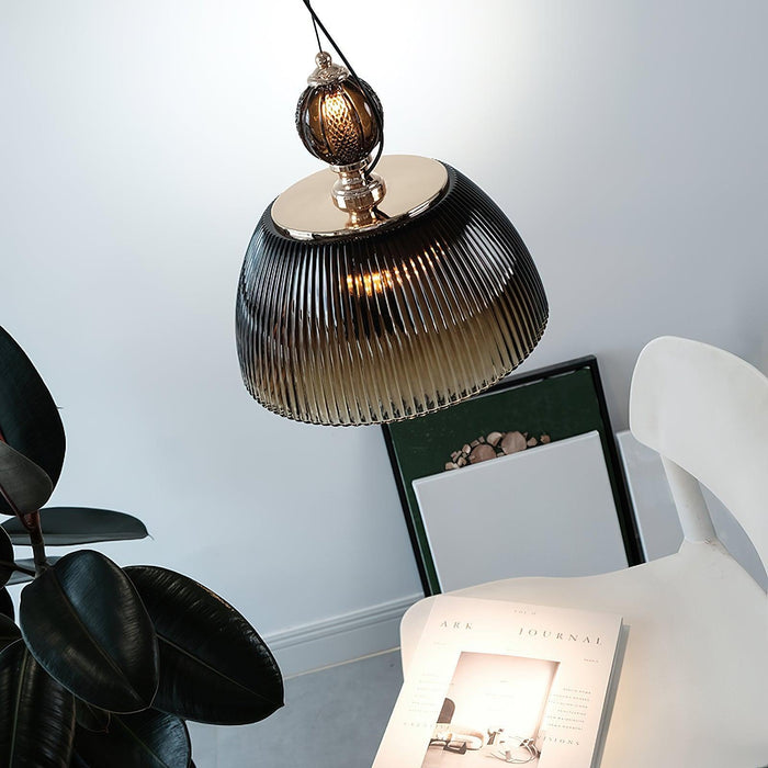 Green Glass Bowl Pendant Lamp-DWHOME