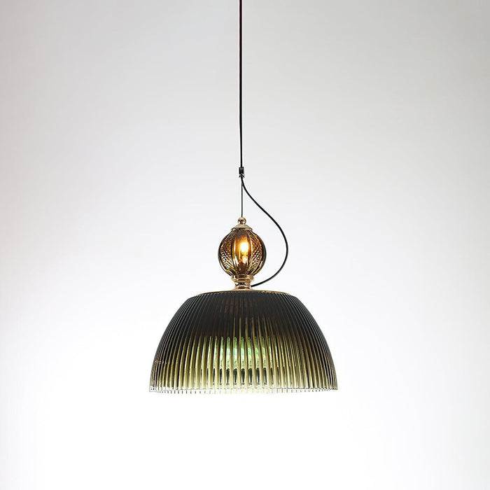 Green Glass Bowl Pendant Lamp-DWHOME