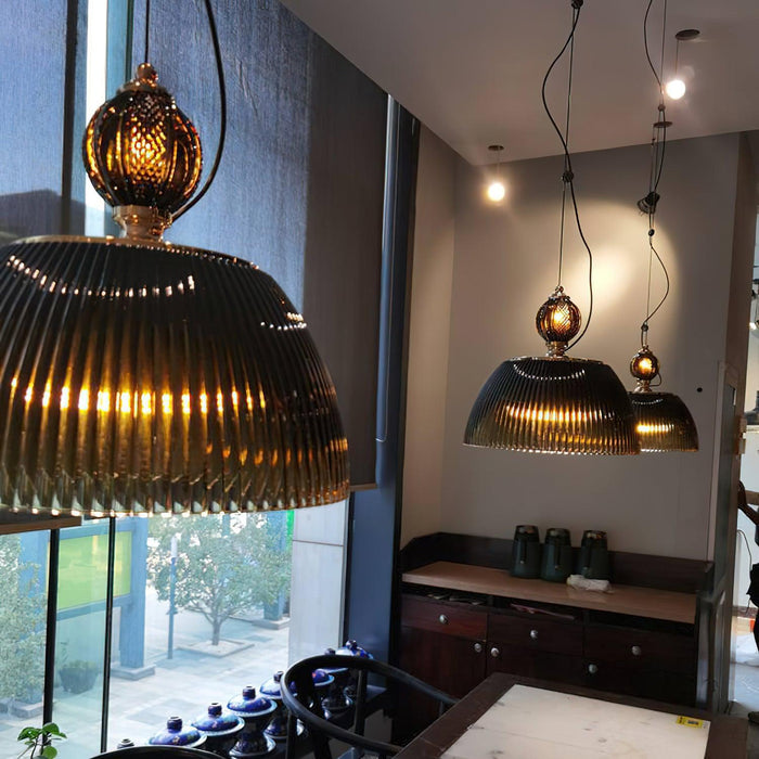 Green Glass Bowl Pendant Lamp-DWHOME