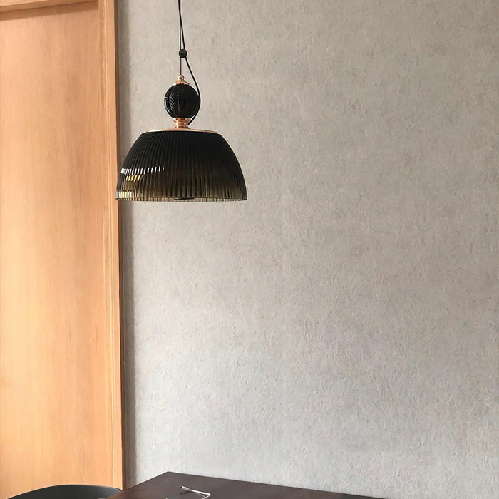 Green Glass Bowl Pendant Lamp-DWHOME
