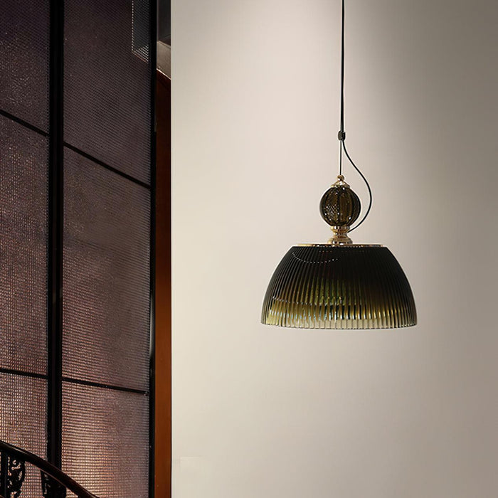 Green Glass Bowl Pendant Lamp-DWHOME