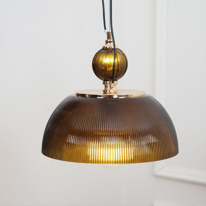 Green Glass Bowl Pendant Lamp-DWHOME