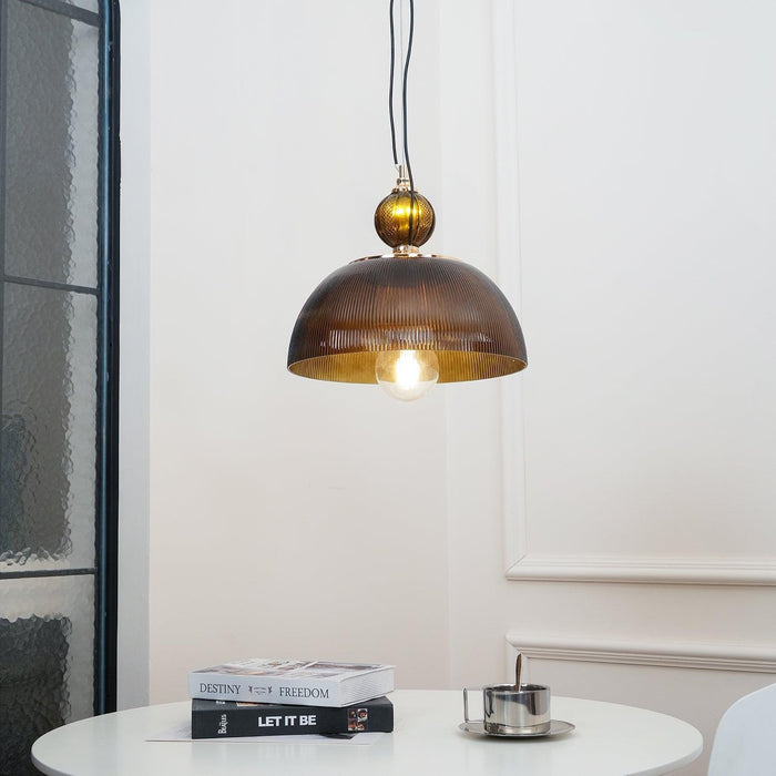 Green Glass Bowl Pendant Lamp-DWHOME