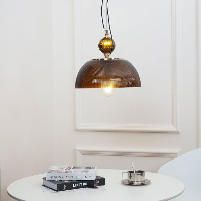 Green Glass Bowl Pendant Lamp-DWHOME
