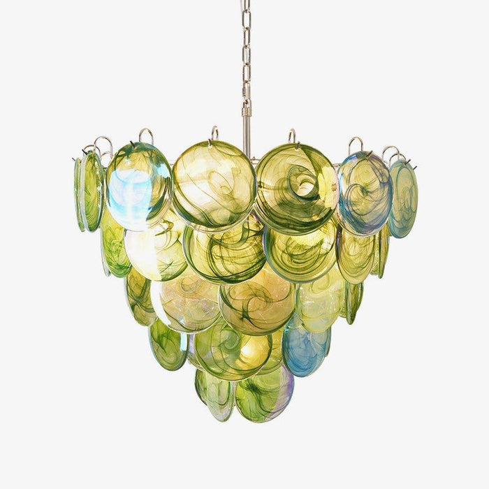 Green Murano Disc Chandelier-DWHOME
