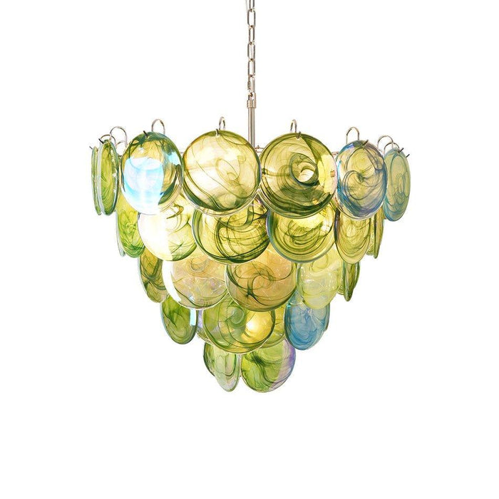 Green Murano Disc Chandelier-DWHOME