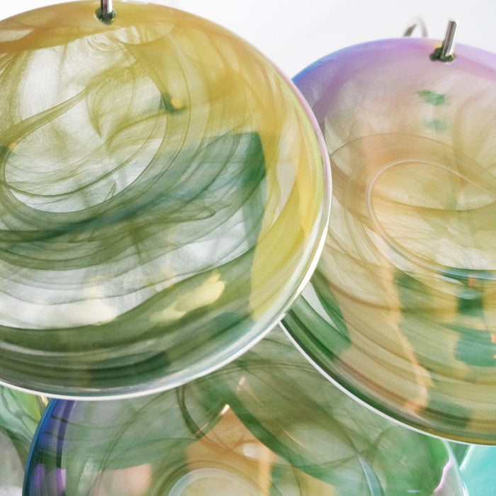 Green Murano Disc Chandelier-DWHOME
