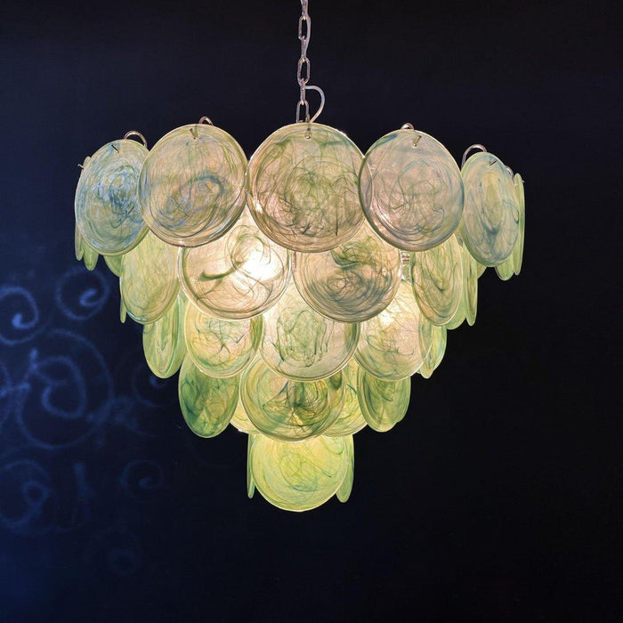 Green Murano Disc Chandelier-DWHOME