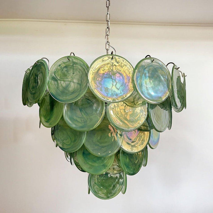 Green Murano Disc Chandelier-DWHOME