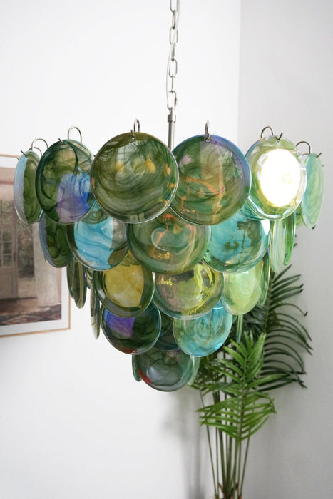 Green Murano Disc Chandelier-DWHOME