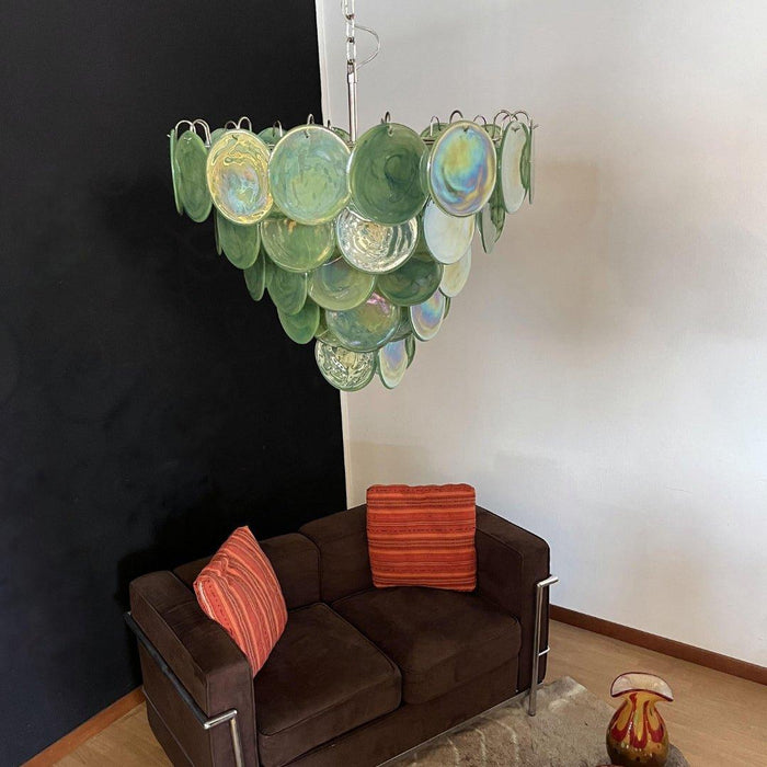 Green Murano Disc Chandelier-DWHOME