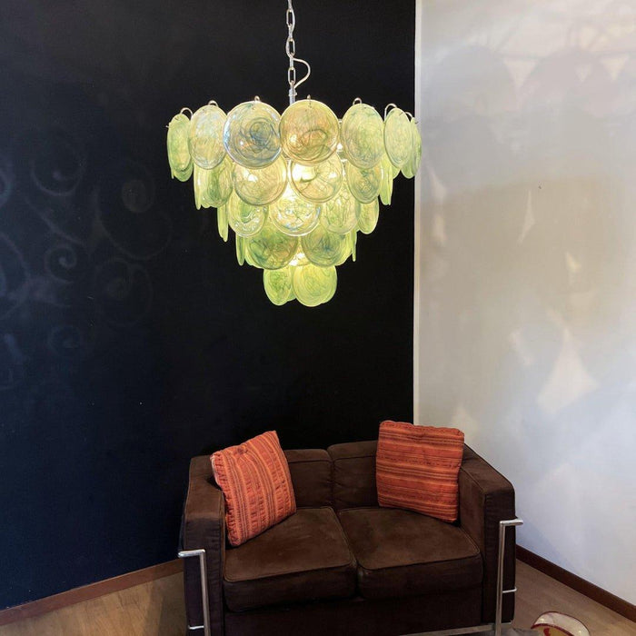 Green Murano Disc Chandelier-DWHOME
