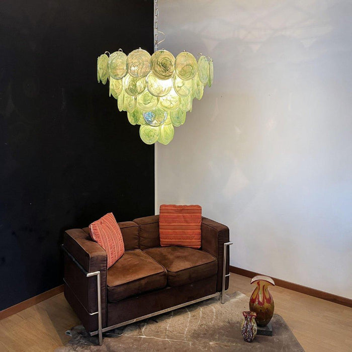 Green Murano Disc Chandelier-DWHOME