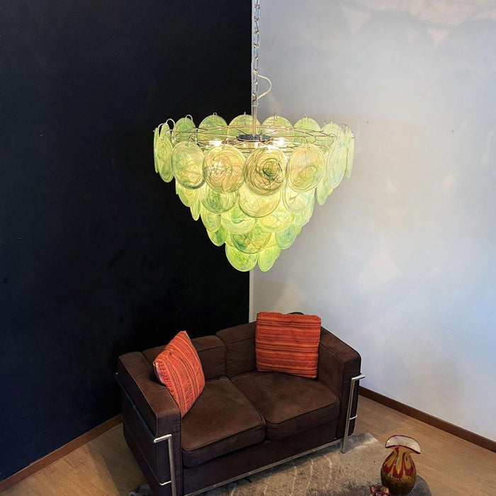 Green Murano Disc Chandelier-DWHOME