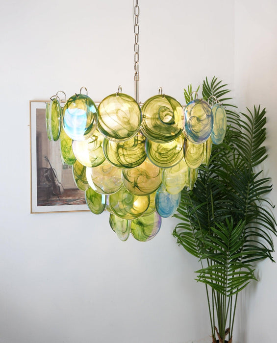 Green Murano Disc Chandelier-DWHOME