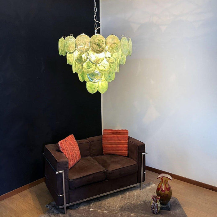 Green Murano Disc Chandelier-DWHOME