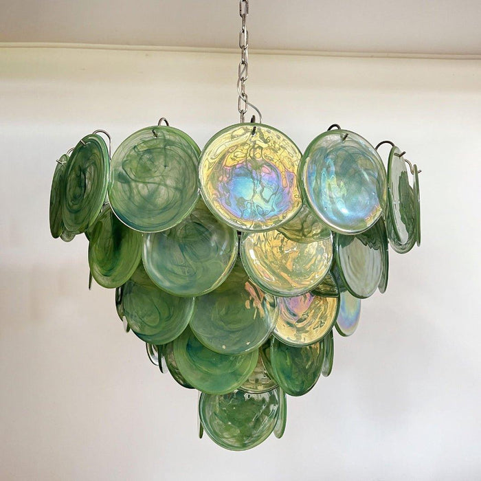 Green Murano Disc Chandelier-DWHOME