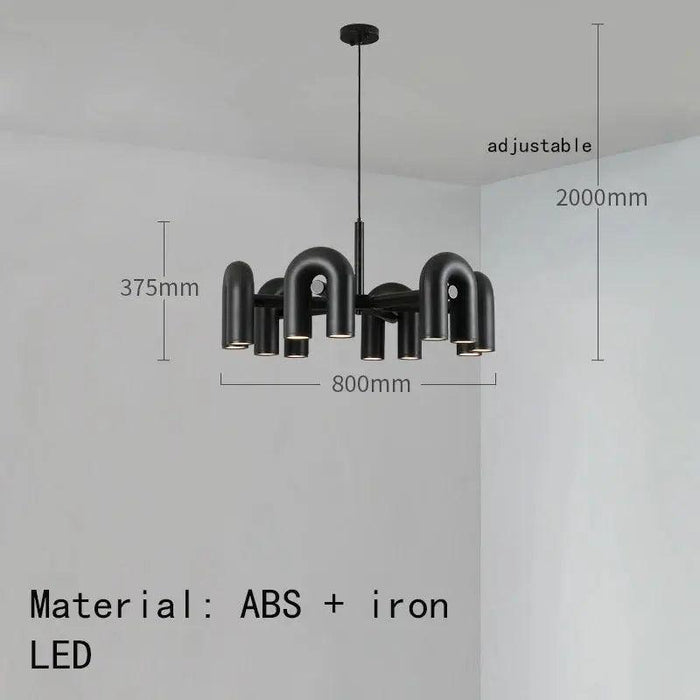 Art Decor Style U Shaped Chandelier Black/Orange/Blue/Grey - DWHOME