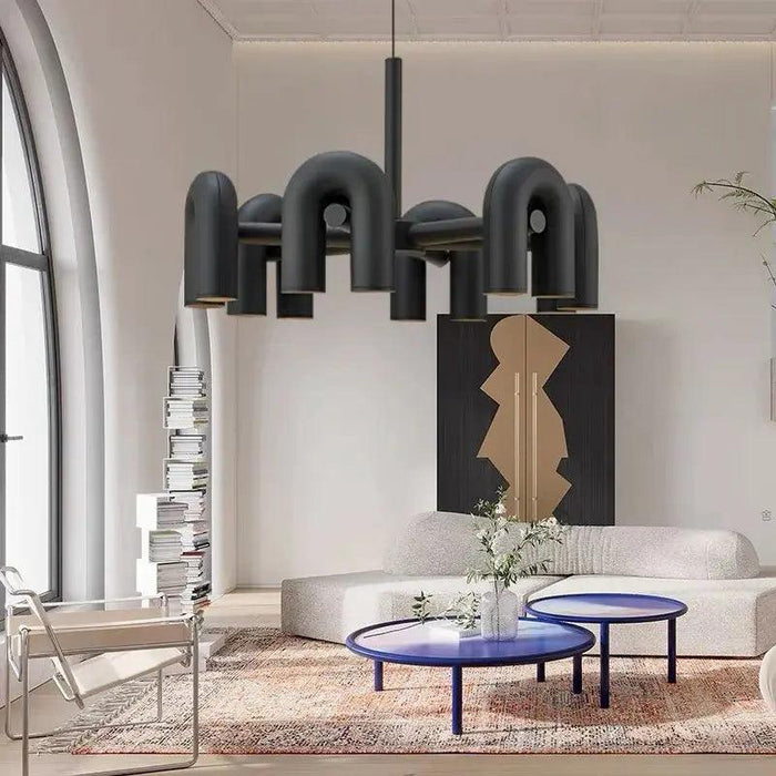 Art Decor Style U Shaped Chandelier Black/Orange/Blue/Grey - DWHOME