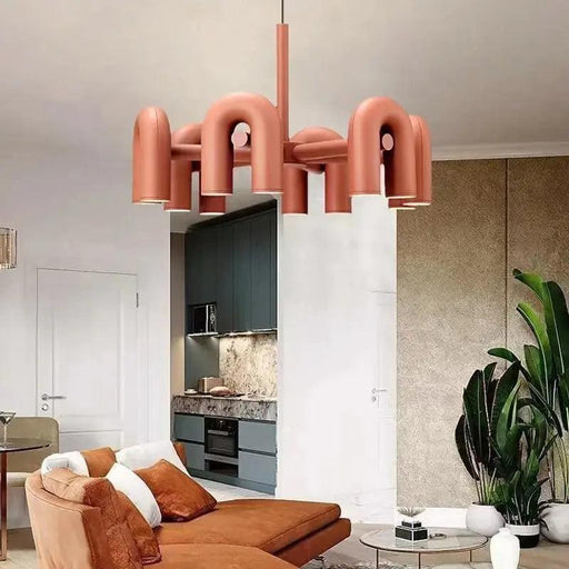 Art Decor Style U Shaped Chandelier Black/Orange/Blue/Grey-DWHOME