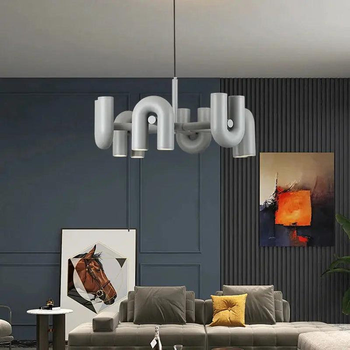 Art Decor Style U Shaped Chandelier Black/Orange/Blue/Grey - DWHOME