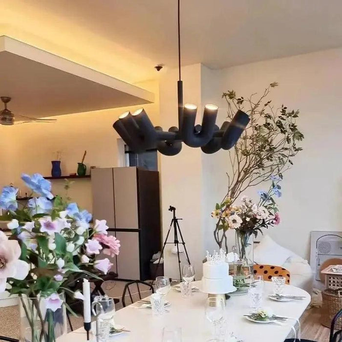 Art Decor Style U Shaped Chandelier Black/Orange/Blue/Grey - DWHOME
