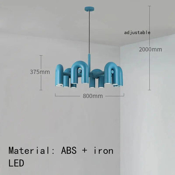 Art Decor Style U Shaped Chandelier Black/Orange/Blue/Grey - DWHOME
