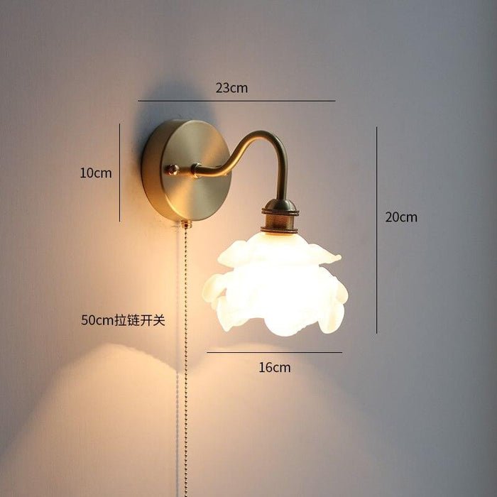 Nordic Style Glass Copper LED Wall Light - DWHOME