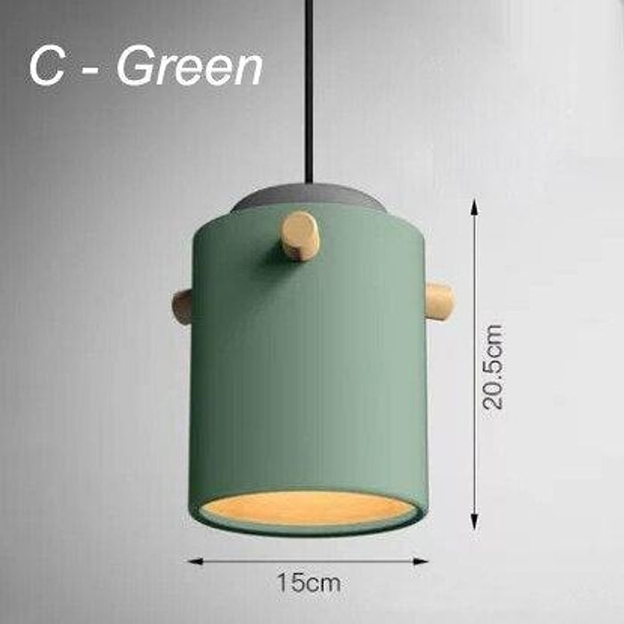 Wooden Bucket Pendant Lights-DWHOME