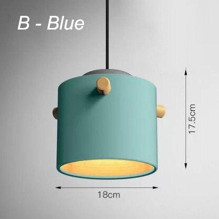 Wooden Bucket Pendant Lights-DWHOME