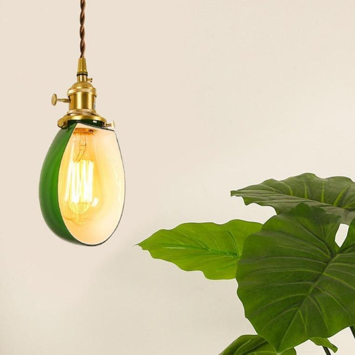 Vintage Style Green Glass Pendant Light - DWHOME
