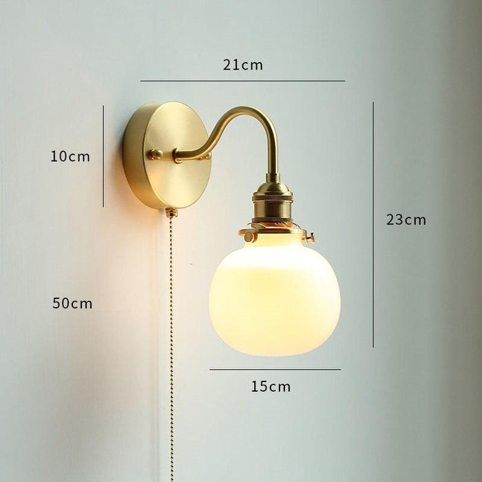 Nordic Style Glass Copper LED Wall Light - DWHOME