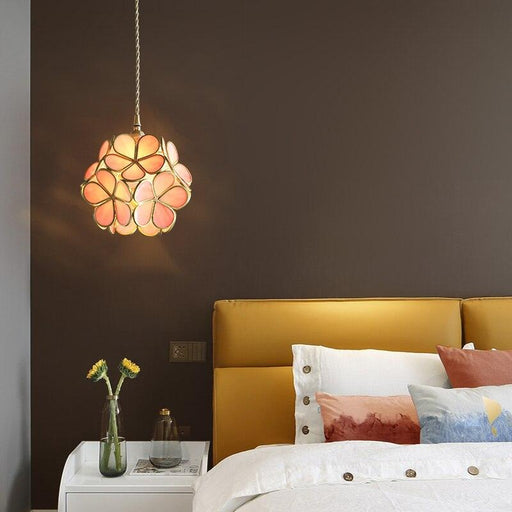 Vintage Glass Stone Flower Ceiling Light N READY-DWHOME