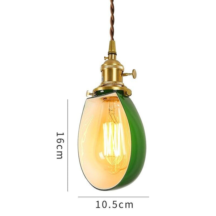 Vintage Style Green Glass Pendant Light - DWHOME