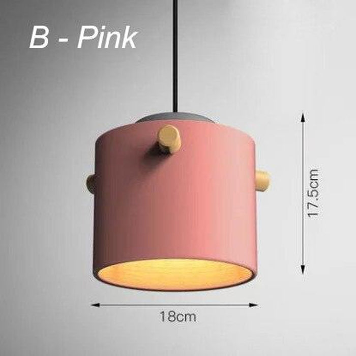 Wooden Bucket Pendant Lights-DWHOME